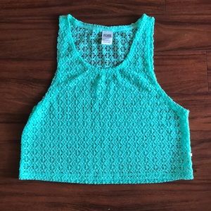 Victoria’s Secret Blue/Green Crochet Lace Crop Top